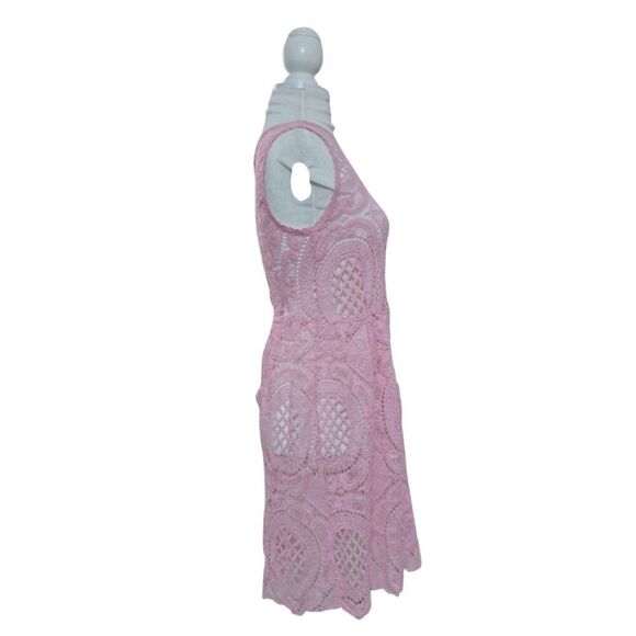 Urban Outfitters Kimchi Blue Women's Pink Lace Sleeveless Overlay Dress Small - Picture 2 of 4